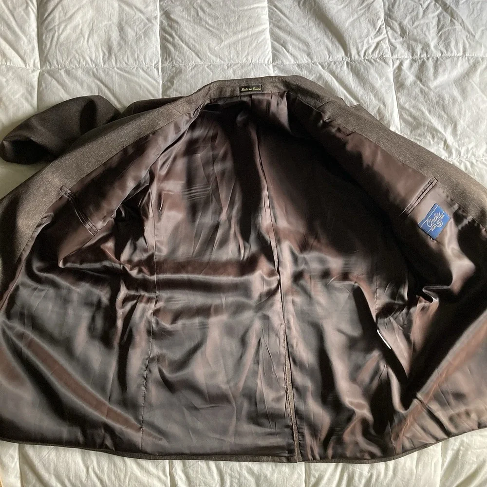 Circle S Boise Western Suit Coat Jacket Chestnut Brown Mens 48R Cowboy Rodeo EUC - Picture 7 of 16